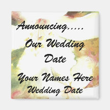 Aimant floral de faire-part de date de mariage