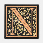 Aimant floral du monogramme "N" -