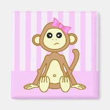 Aimant mignon de bande dessinée de singe de bébé