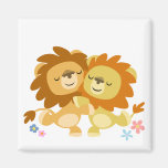 Aimant mignon de tango de deux lions de bande dess magnets