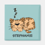Aimant personnalisable de chat de sommeil
