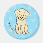 Aimant rond de Labrador de bande dessinée mignonne