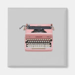 Aimant rose vintage de machine à écrire