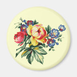 Aimant vintage de textile de bouquet floral