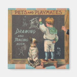 Aimant vintage d'impression d'école