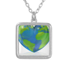 Aimez le concept de coeur du monde pendentifs