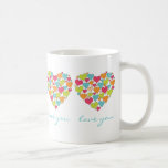 Aimez-vous amour vous un bon nombre de coeurs tasse