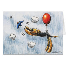 Aire-ballon Airedale Terrier Wenskaart