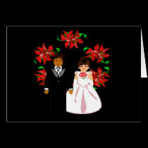 Ajouter interraciaux de mariage de Noël à la guirl cartes
