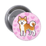 Akita Inu/amour de Shiba Inu Pin's Avec Agrafe