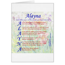 Alayna Acrositc Cartes De Vœux