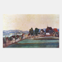 Albrecht Durer - banlieue de Nuremberg avec une ég Autocollant Rectangulaire