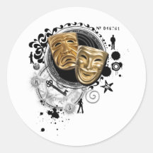 Alchimie van de Maskers van het Drama van het Acte Ronde Sticker
