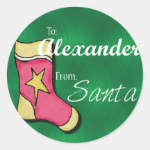 Alexandre a personnalisé l'étiquette de Noël Adhésif Rond