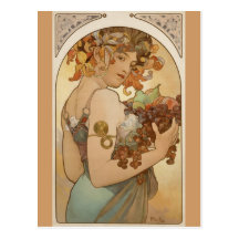Alfons Mucha - fruit Carte Postale