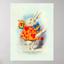 Alice au coeur de rose de lapin d'impression de ~  posters