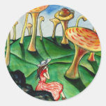 Alice au pays des merveilles adhésif rond