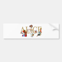 ALICE AU PAYS DES MERVEILLES ET AMIS ADHÉSIF POUR VOITURE