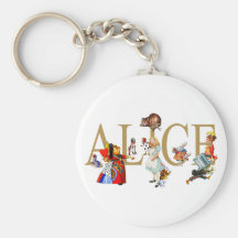ALICE AU PAYS DES MERVEILLES ET AMIS PORTE-CLEFS