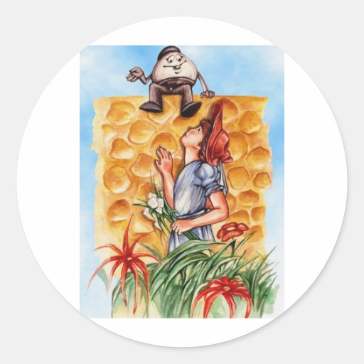 Alice au pays des merveilles et le Humpty Dumpty Autocollants