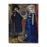 "Alice dans carte postale de Van Eyck Portrait"