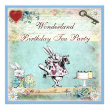 Alice dans des invitations de thé d'anniversaire d