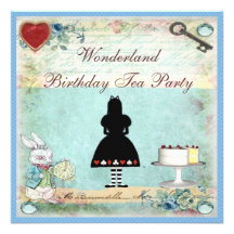 Alice dans des invitations de thé d'anniversaire d