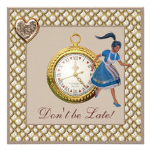 Alice dans des invitations de thé de baby shower d
