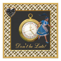 Alice dans des invitations de thé de baby shower d