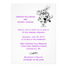 Alice dans le mariage moderne de conte de fées du  invitations personnalisées