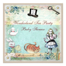 Alice et le baby shower du pays des merveilles de  faire-parts
