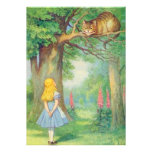 Alice et le chat de Cheshire polychrome Invitations Personnalisées