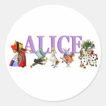 Alice in Sprookjesland en Vrienden Ronde Stickers