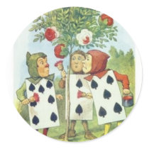 Alice in Sprookjesland: Kaarten die Rood 2 schilde stickers