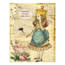 Alice vintage dans la princesse baby shower du pay cartons d'invitation