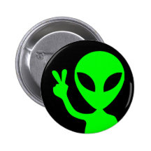 Alien de signe de paix badge
