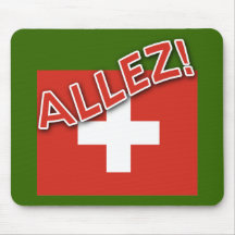 ALLEZ avec le drapeau suisse Tapis De Souris