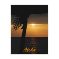 Aloha cartes hawaïennes de coucher du soleil