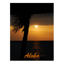 Aloha cartes hawaïennes de coucher du soleil cartes postales