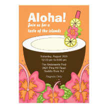 Aloha invitation de Luau de partie d'été