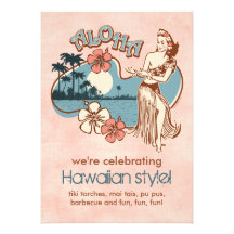 Aloha invitation de partie de fille de danse polyn