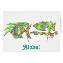 Aloha poissons cartes de vœux