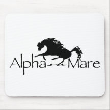 Alpha blanc de Logoware de jument Tapis De Souris