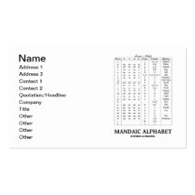 Alphabet de Mandaic (langue Aramaic) Cartes De Visite Professionnelles