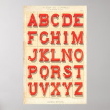Alphabet (Lettres monstre) Affiche
