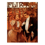 Alphonse Mucha Flirt Postcard Wens Kaarten