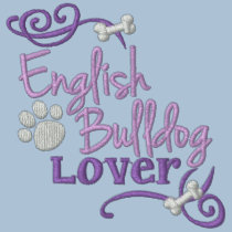 Amant anglais de bouledogue chemises brodées