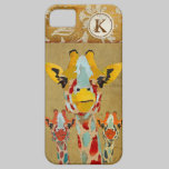 Amber Peeking Giraffes Monogram iPhone Case coques case-mate