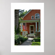 Americana - klassiek huis op 4 van Juli Poster
