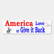 Amerika de liefde of geeft terug bumperstickers